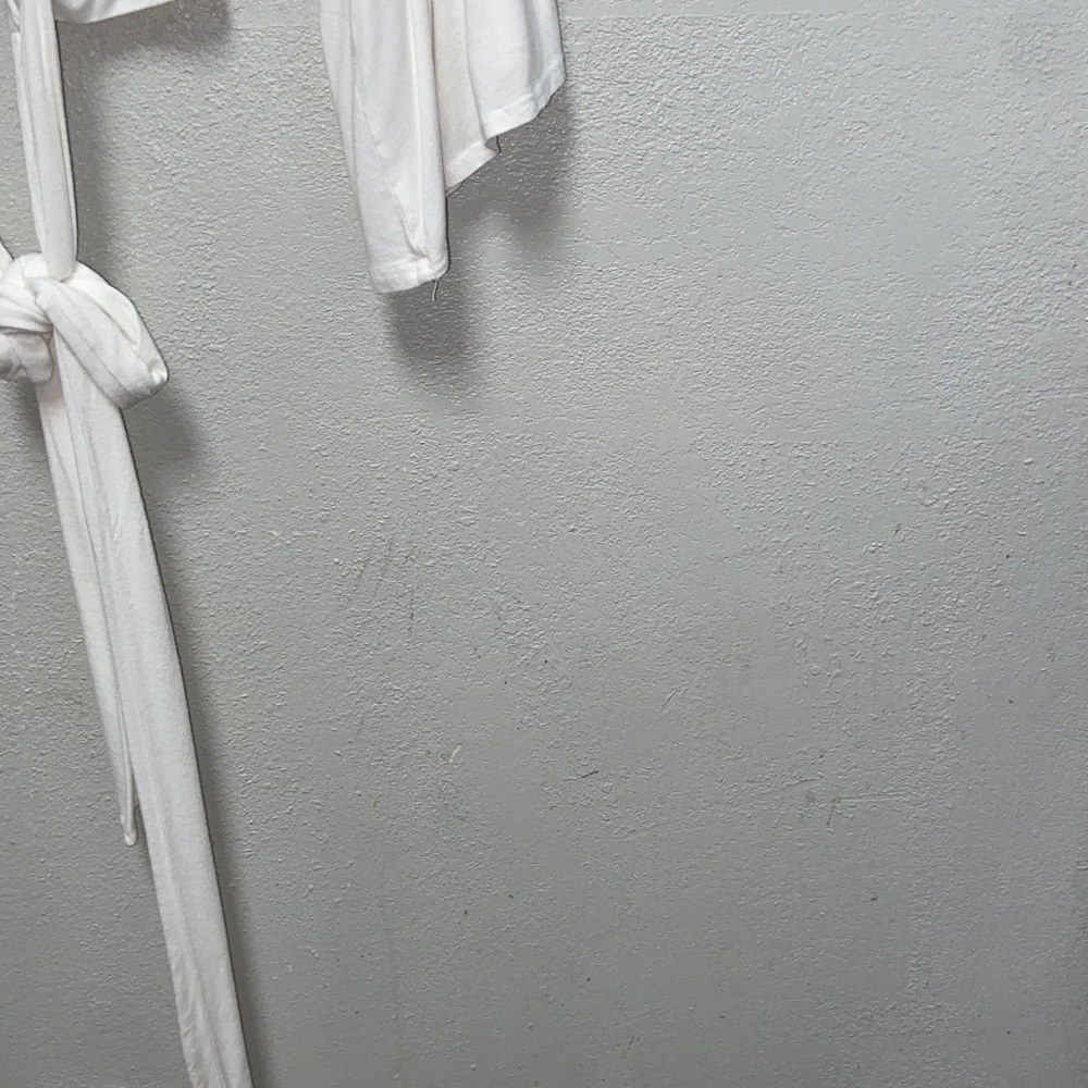 Boston Proper White Plunging V-neck Wrap Tie-Front Ballerinacore Blouse 3695 - Picture 4 of 9